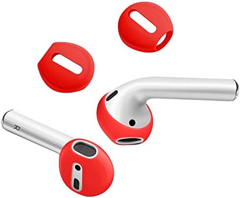 DamonLight (Fit in The case) Airpods Earpods Covers Anti-Slip Silicone Soft Sport Covers Accessories for AirPods Earbud AirPods Ear Tips 2 Pairs (Spicy Red)