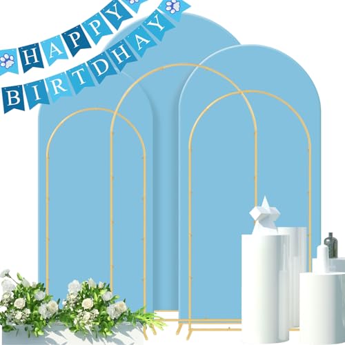 Arche de mariage en métal et housse de fond de fête prénatale Gawicpy