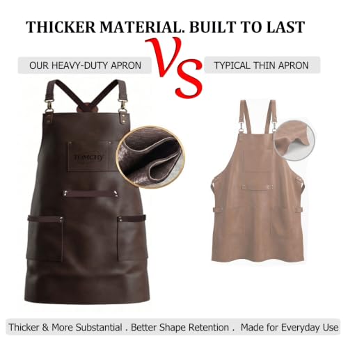 TOMCHY Leather Cooking Apron for Men
