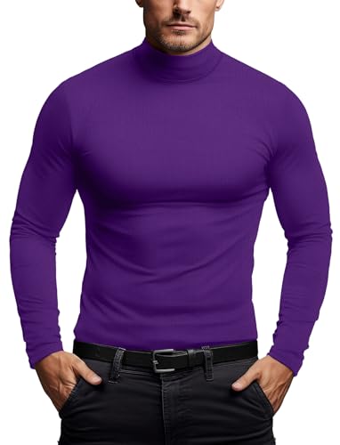 Zengjo Mens Mock Turtleneck Long Sleeve Shirts Thermal Baselayer Top2