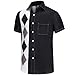 KYKU 50s Bowling Shirts for Men Button Down Short Sleeve Shirt Retro Gifts