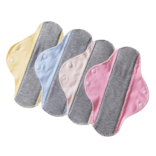 HQRKOTM 4 piezas salvaslip algodon, compresas reutilizables, protectores de bragas lavables para la menstruación, previenen las fugas de orina