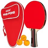 Raquete De Ping Pong Tênis De Mesa Profissional Com Raqueteira (Vermelho)