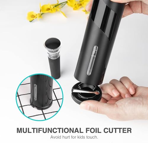 Sacacorchos eléctrico inalámbrico (3 en 1), Abridor de botellas del vino, abrebotellas con cortador de hojalata y bomba de vacío，Ideal para reuniones familiares, bares y regalos (1 pack) - imagen 2