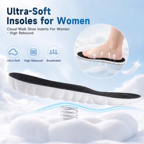 Insoles Men, 4D Cloud Insoles for Men Women with Memory Foam, US W 6.5-9 — view 3