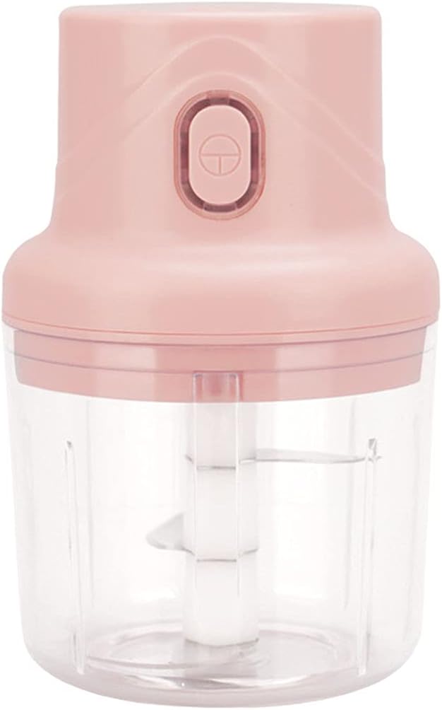 Fenteer 小さな電気ニンニクチョッパーカッターフードプロセッサー砕いたキッチンフルーツナッツペッパー野菜肉チリプレスクラッシャーツール ピンク 特価