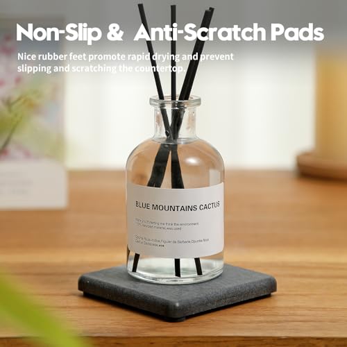 Image of 4PCS Water Absorbing Sponge Holder Diatomite Stone Sink Tray Mat, Quick Drying Kitchen & Bathroom Counter Tray Vanity Caddy, Diatomaceous Earth Dish Soap Dispenser Organizer, Dark Gray