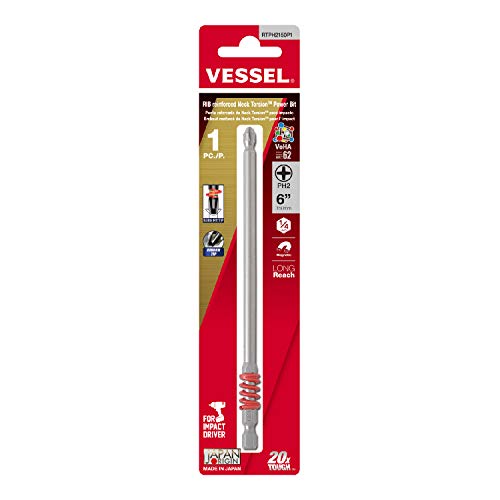 VESSEL RIB reinforced Neck Torsion Power Bits PH2X150 1PC (Carded)