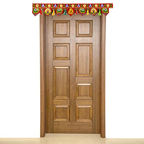 Image of Velvet Handmade Door Hanging /Bandarwal /Toran for Door, Traditional Bandarwal for Door, 37 inch inch Length, Multicolour, Medium(T9)