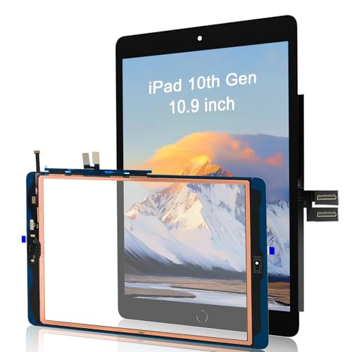 for iPad 10th Generation (10 Gen 2022) Screen Replacement Kit Digitizer Touch Glass Kits A2696/ A2757/ A2777 10.9 Inch (Black)-Without Repair Tools