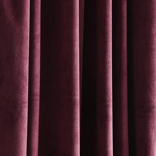 Magic bedding Rideau en velours de couleur prune – Rideau de luxe en velours de coton – Rideau de fenêtre bohème – Rideau de fenêtre pour salon –...
