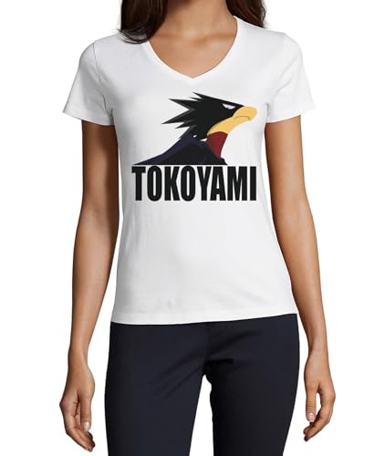 T-shirt à col en V Anime 140 coton blanc femme anti-transpiration