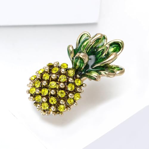 Image of Enamel Fruit Brooch for Women Rhinestones Fruit Lapel Pin Elegant Fruit Brooches Jewelry Gift, Perfect for Dresses Hat Bag