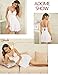 ADOME Women's Nightgowns Embroidered Sexy Lingerie Lace Full Slip Dress White Small