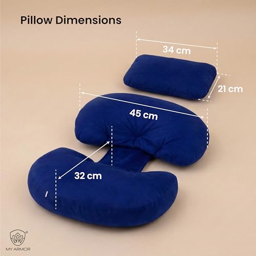 Image of MYARMOR Pregnancy Pillow | Dual Pregnancy Wedge Pillows for Back & Belly Support | Adjustable Butterfly Design | Travel-Friendly Pregnancy Pillow