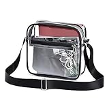Paquete Transparente Negro de PVC - Bolso de Hombro Ajustable para Hombres y Mujeres