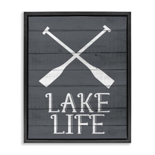 Nautical Lake Life Phrase, 16 x 20 Inch Canvas in Floater Frame