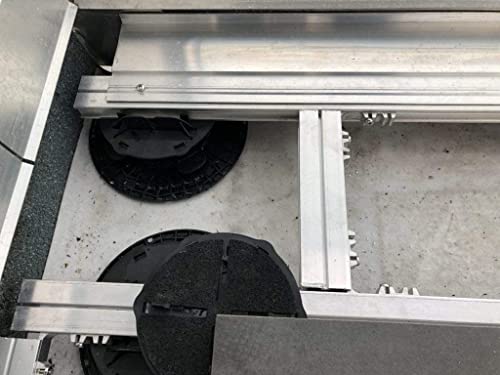 Gartenwelt Riegelsberger Premium Aluminium Montagesystem-Set für Keramik-, Stein-, Betonplatten Komplett-Set Made in Germany Plattenformat 60x60 cm Terrassenfläche 3x3 m | 9 m² Aufbauhöhe 76-89 mm