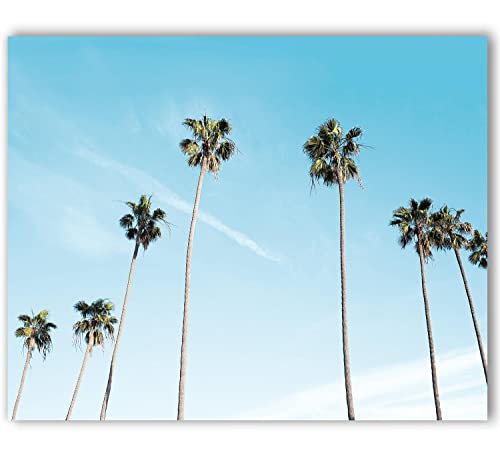 Palm Tree Print Palm Tree Photography Palm Tree Art Print Tropical Leaf Print Tropical Wall Print Palm Tree Wall Art California Print California Art Tropical Wall Art Blue 8 x 10 Unframed