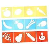 HOMSFOU 12 Pezzi di disegno stampo per panettone stampini autunnali stampini geometrici stampini per lavagna Stencil di plastica stencil da disegno per stampini di forma pp