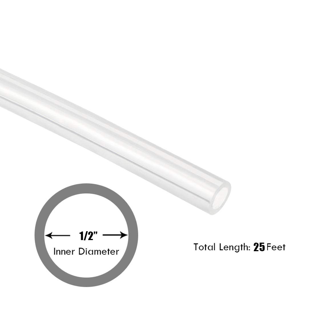 Tubo de silicona de 1/2 pulgada de diámetro interior, tubo de silicona de grado alimenticio de 1/2 pulgada de diámetro interior x 3/4 pulgadas de diámetro exterior de 25 pies, tubo de
