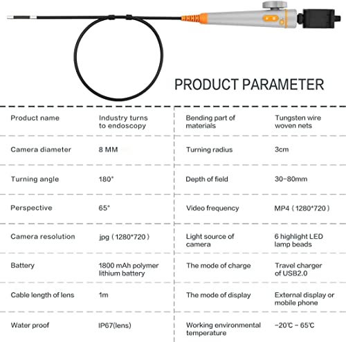 Caméra de serpent d'égout imperméable IP67 pour plomberie et auto - 3