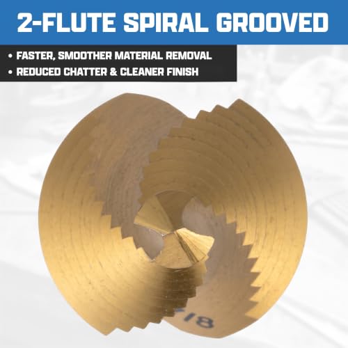 Image of NEIKO 10621A Step Drill Bit, 1 Step 7 /8 inch Spiral High Speed Steel, Titanium Nitride Coated, 1 /4 inch Quick Change Step Bits for Steel, Metal, Wood, Plastic, Unibit Cone Drill Bits, Two Flute