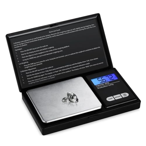 Báscula digital de bolsillo alta precisión for joyería, minibáscula electrónica acero inoxidable, balanza oro portátil 0,01 g(100g-0.01)