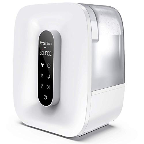 Pro Breeze® 5.6 Litre Ultrasonic Humidifier & Aroma Diffuser with Cold & Warm Mist, LED Display, Humidity Sensor, Timer, Auto Shut-Off and 360° Dual Mist Output 5.6L
