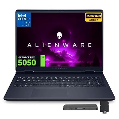 Dell Alienware Aurora 16 16" WQXGA 120Hz Gaming Laptop, Intel Core 7 240H, 64GB DDR5, 5TB Storage(4TB SSD+1TB Docking Station Set), NVIDIA GeForce RTX 5050, Backlit Keyboard, Win 11, Indigo