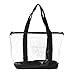 DALIX Clear Shopping Bag Security Work Tote Shoulder Bag Womens Handbag in Black Trim