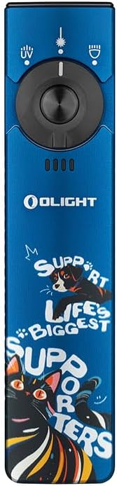 OLIGHTArkfeld Pro Rechargeable EDC Flat Flashlight with Green Beam, UV and White LED Combo, 1300 Lumens Portable Pocket Lights, Triple Sources for Outdoors Emergency Working (Paw Edition)