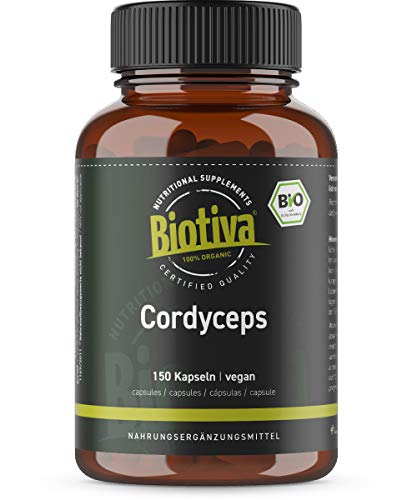 Cordyceps Bio - 150 gélules - 100% bio - vegan - sans additifs - conditionné et contrôlé en Allemagne (DE-eco-005)