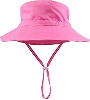 Peecabe Toddler Girl Sun Hat Breathable Beach Hat Adjustable Chin-Strap Hat 50+UPF