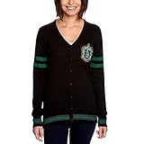 Harry Potter Damen Cardigan Slytherin Wappen Elbenwald schwarz - L