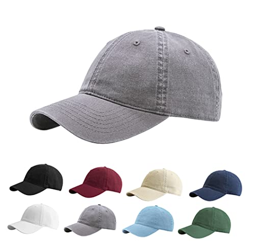 Image of Etyepoh Baseball Cap for Men Women Plain Adjustable Sport Casual Cotton Dad Hat (02-Gray)