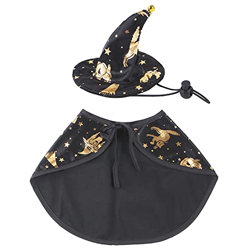 Disfraz Halloween para perro o gato S capa y sombrero miniatura 3