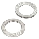 Double Side Lock Washer Conical Spring Washers,M10,30pcs,304 Stainless Steel,10mm ID x 16mm OD x 1mm Thick,Double Side Tooth