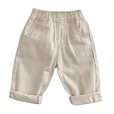 Rainjia Jeans Baby Mädchen Jungen Jeanshose Gr. 68/74/80/86, Kinder Chinohose beige Jeanshose 92/98 Lässige Hose Denim Pants Mädchen 104/110 Freizeithose Gerade Denim Jeans
