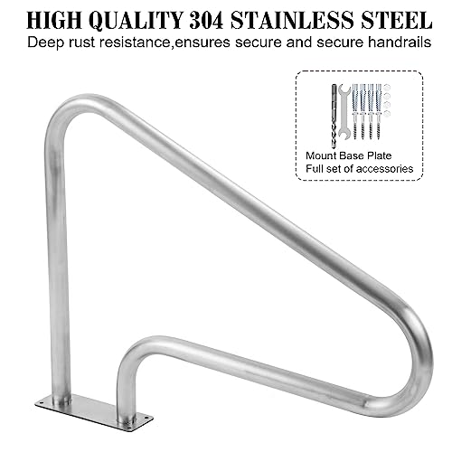 image for Hopky Pool Handrail 40x32 inch 304 Stainless Steel Swimming Pool Stair
