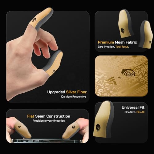 Image of Vero Forza Glide Pro V3 Thumb & Finger Sleeves for Mobile Gaming (6 Pcs) | GodLike Limited Edition | Silver Fiber, Anti-Sweat, Anti-Slip, High Sensitivity | for BGMI, PUBG, Free Fire MAX, COD Mobile