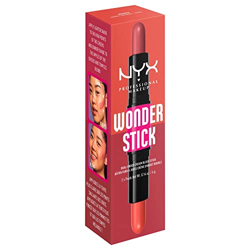 NYX Professional Makeup Rouge, Mit Hyaluronsäure, Feuchtigkeitsspendend, Mischbare Textur, Vegan, Wonder Stick, Honey Orange + Rose – Ansicht 2