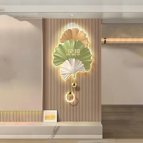Horloge murale décorative avec lumière salon moderne art