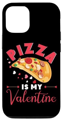 Carcasa para iPhone 14 Corazones Kawaii para amantes de la pizza, Día de San Valentín
