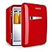 Produktbild Klarstein Audrey Mini - 2in1 Kühlschrank, Mini-Bar, kompakt, freistehend, Kompressionskühlung, 37 Liter Fassungsvermögen, Kühlung: 0-10 °C, Energieeffizienzklasse A+, rot