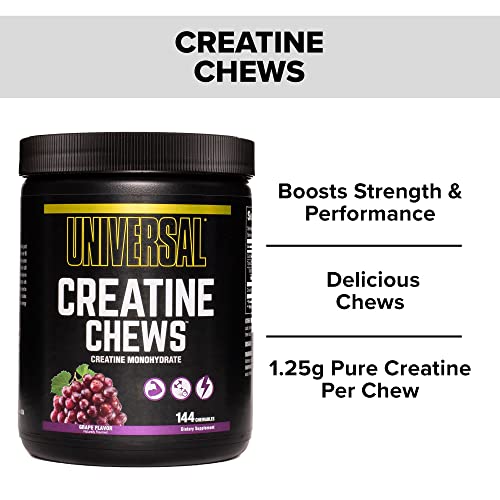 Universal Nutrition Creatine Chews - 5G Of Creatine Monohydrate In Each Serving Delicious Wafers - 36 Servings - Grape #TOP1