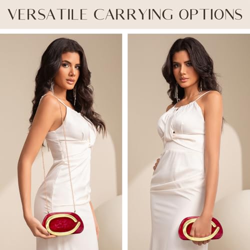 Image of Women Acrylic Clutch Purse Metal Handle Evening Bag Trendy Box Shoulder Crossbody Bag Handbag for Wedding Party Causal