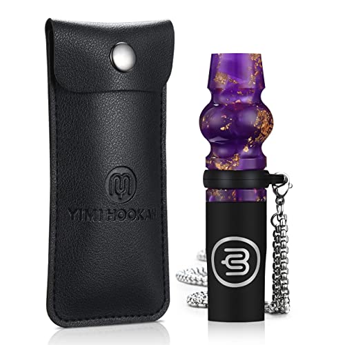 Yimi Hookah® Shisha Mundstück | Shisha Hygienemundstück | Shisha Mundstück aus Harz mit PU Lederbeutel und Edelstahlkette | Shisha Zubehör (Lila) Yimi Hookah® Shisha Mundstück | Shisha Hygienemundstück | Shisha Mundstück aus Harz mit PU Lederbeutel und Edelstahlkette | Shisha Zubehör (Lila)