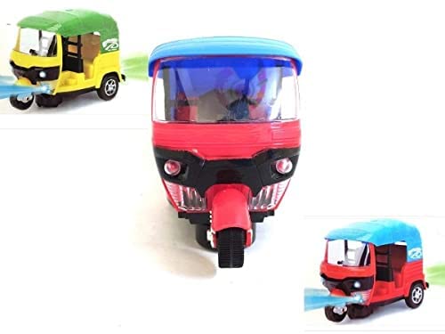 Dherik Tredworld Battery Operated auto Rickshaw Tricycle Toy for Kids with Light & Music and Bump & go Action (Multi Color).-image-14