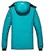 Wantdo Damen Berg Ski Jacke Wärmer Winter Fleece Mäntel Wasserdichter Atmungsaktive RegenMäntel Outdoor Kapuzen Windbreaker Jacken Dunkles Türkis L